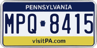 PA license plate MPQ8415