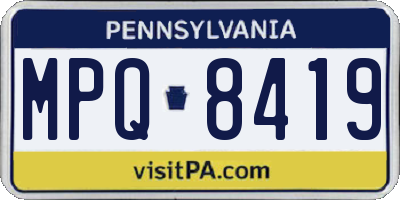 PA license plate MPQ8419