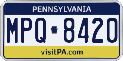 PA license plate MPQ8420