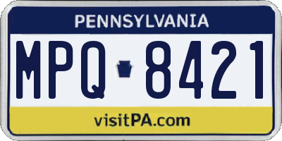 PA license plate MPQ8421