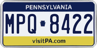 PA license plate MPQ8422
