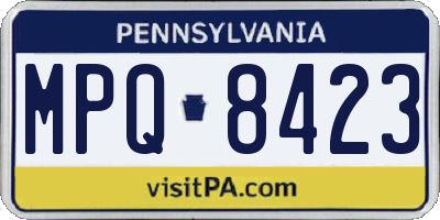 PA license plate MPQ8423