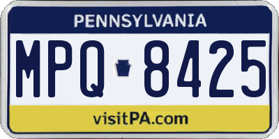 PA license plate MPQ8425