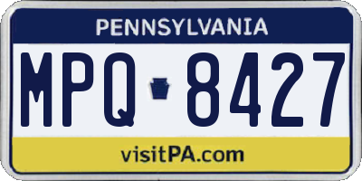 PA license plate MPQ8427