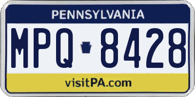 PA license plate MPQ8428