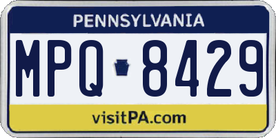 PA license plate MPQ8429