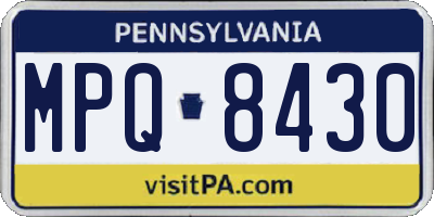 PA license plate MPQ8430