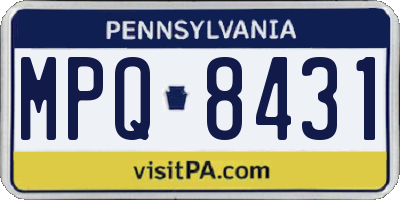 PA license plate MPQ8431