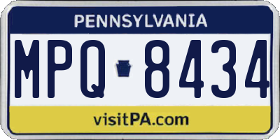 PA license plate MPQ8434