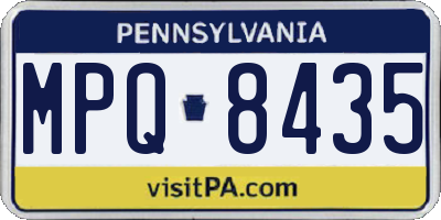 PA license plate MPQ8435