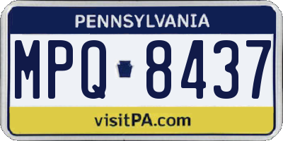 PA license plate MPQ8437