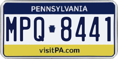 PA license plate MPQ8441