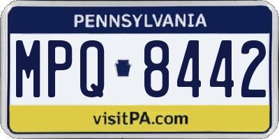PA license plate MPQ8442