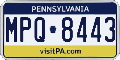 PA license plate MPQ8443