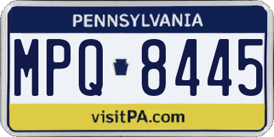 PA license plate MPQ8445