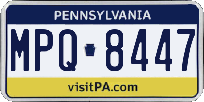 PA license plate MPQ8447
