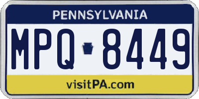 PA license plate MPQ8449