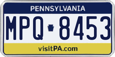 PA license plate MPQ8453