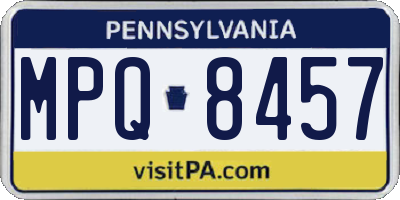 PA license plate MPQ8457