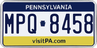PA license plate MPQ8458