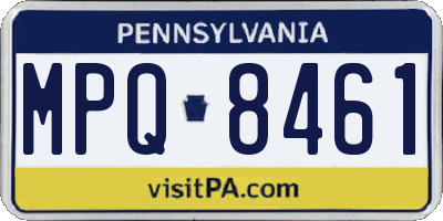 PA license plate MPQ8461