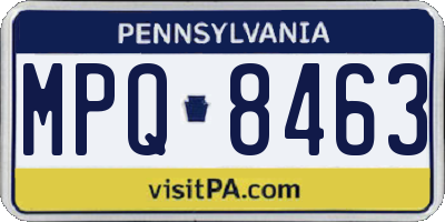 PA license plate MPQ8463