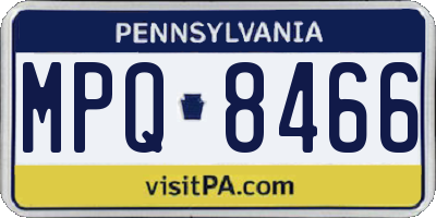 PA license plate MPQ8466