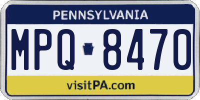 PA license plate MPQ8470