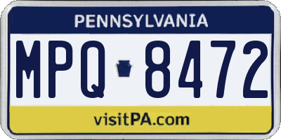 PA license plate MPQ8472