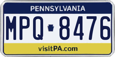 PA license plate MPQ8476