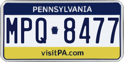 PA license plate MPQ8477