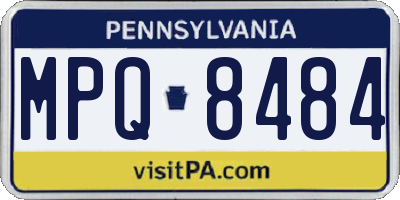 PA license plate MPQ8484