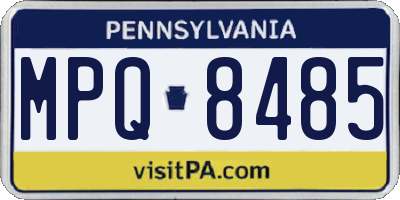 PA license plate MPQ8485