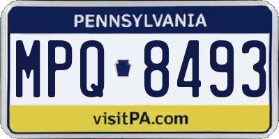 PA license plate MPQ8493
