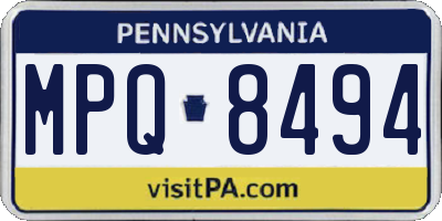 PA license plate MPQ8494