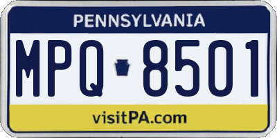 PA license plate MPQ8501