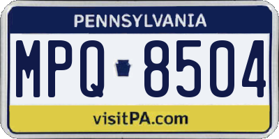 PA license plate MPQ8504