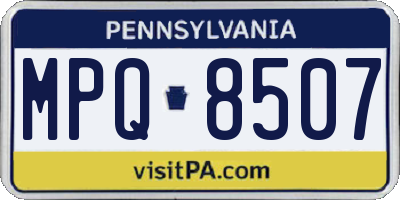PA license plate MPQ8507