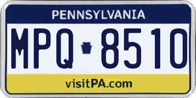 PA license plate MPQ8510
