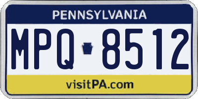 PA license plate MPQ8512