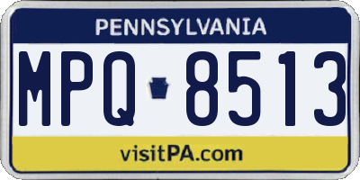 PA license plate MPQ8513