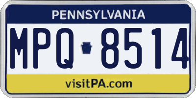 PA license plate MPQ8514
