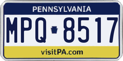 PA license plate MPQ8517
