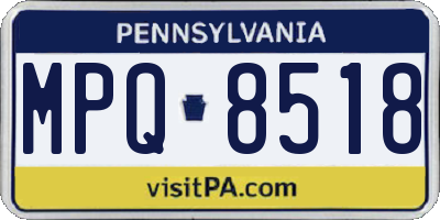 PA license plate MPQ8518