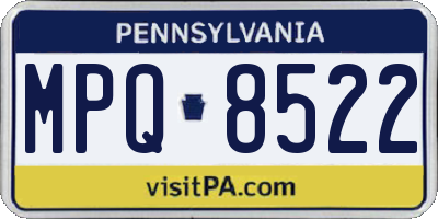 PA license plate MPQ8522