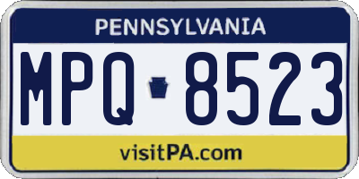 PA license plate MPQ8523