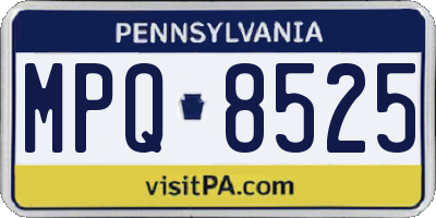 PA license plate MPQ8525