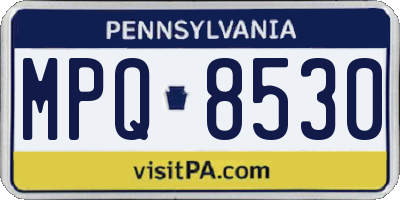 PA license plate MPQ8530