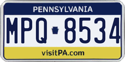 PA license plate MPQ8534