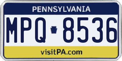 PA license plate MPQ8536